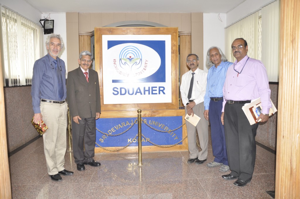Prof. Dr. Gustavo Zubieta-Calleja, Prof. (Dr) Raghuveer, Hon. Vice Chancellor, Prof. (Dr) AVM Kutty, Registrar, Prof. Thuppil Venkatesh and Prof. K.N. Shashidhar 