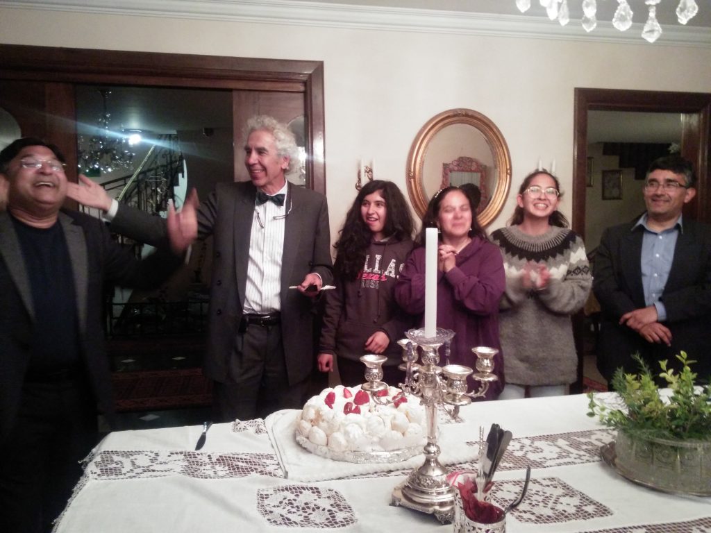 Closing ceremony and birthday cake celebration. Dr. Satish Jain, Prof. Dr. Gustavo Zubieta-Calleja, Rafaela, Lucrecia De Urioste, Natalia, Dr. Walter Calderon