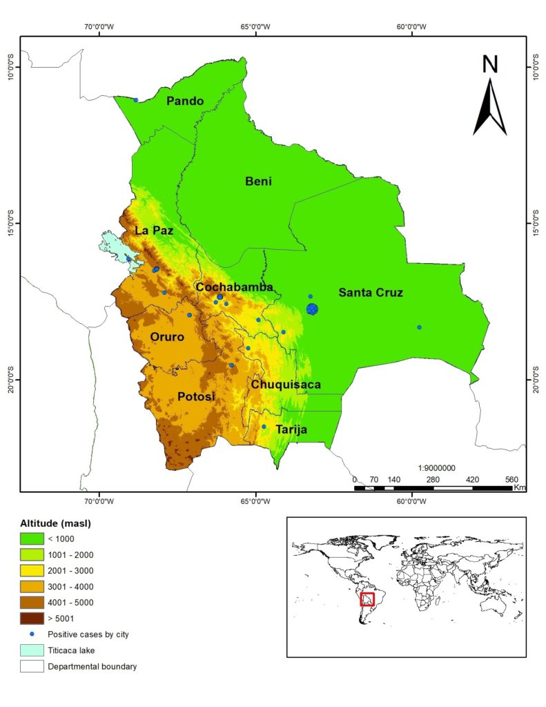 Bolivia incidence as of April 3rd, 2020.