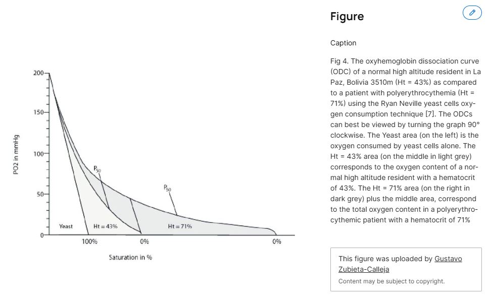 Oxygen reserve pool concept in polyerythrocythemia