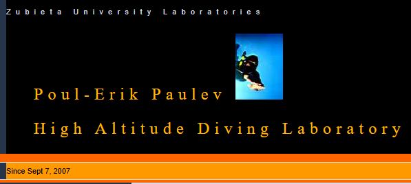 Poul-Erik Paulev High-altitude diving laboratory